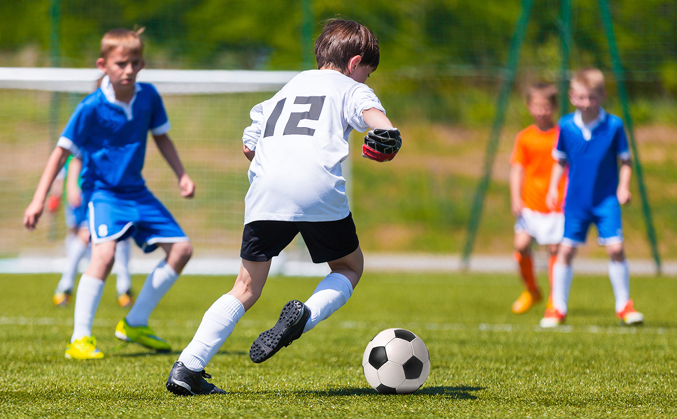 boys playing soccer