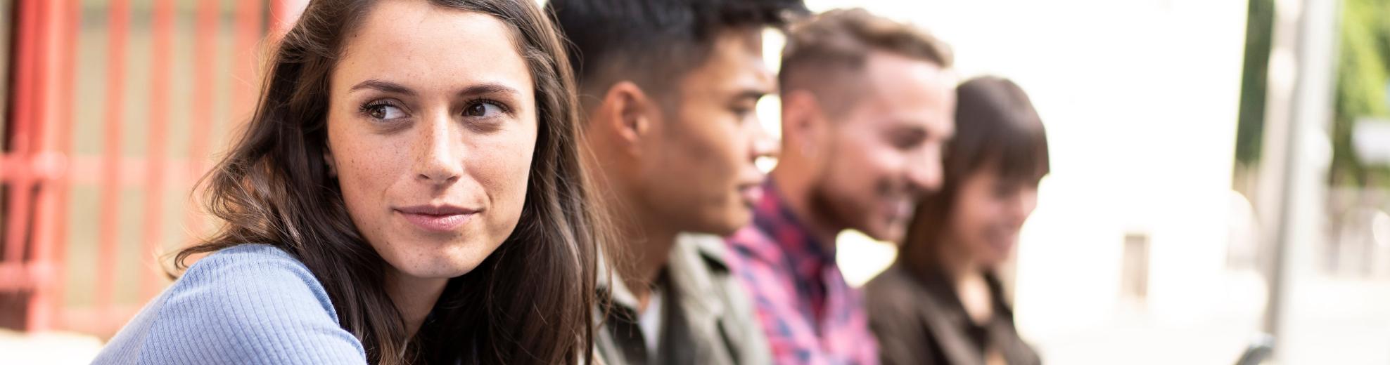 Young adults sitting together in Lyon County